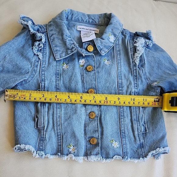 cupcakes & cashmere Light Blue Jean Jacket with Floral Accents - Picture 6 of 6